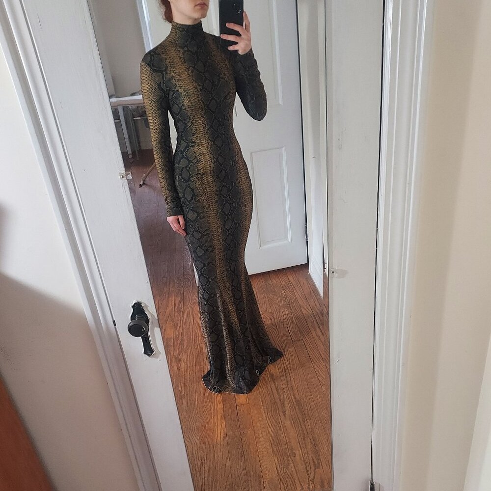 Norma Kamali Snake Python Turtleneck Long Sleeve … - image 9